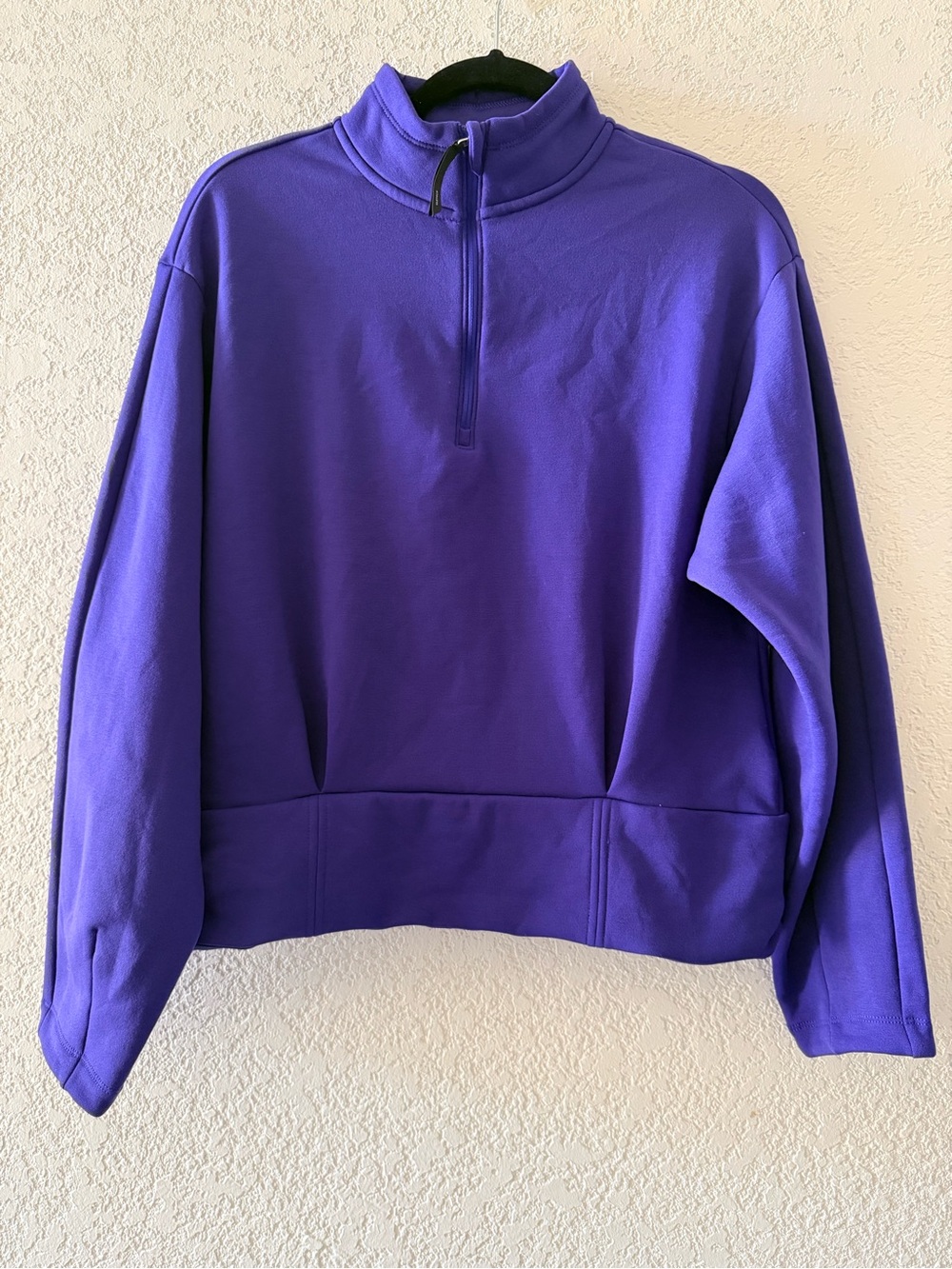 ATHLETA Altitude Polartec Crop Half Zip Pullover Outdoor Sweatshirt Blue Med